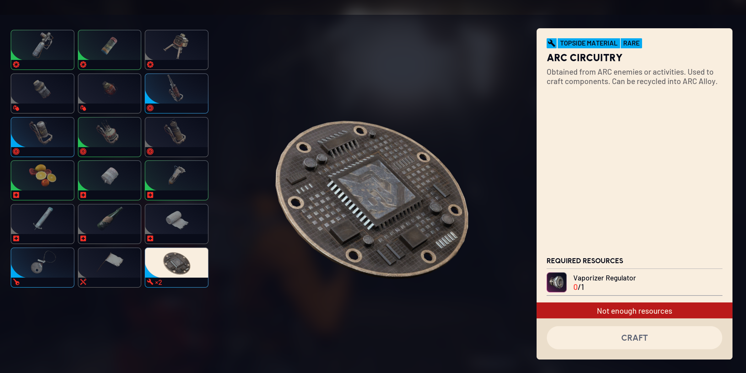 The Vaporizer Regulator recipe, screenshotted
