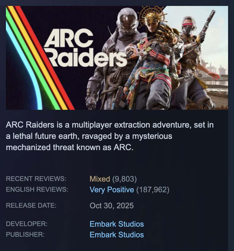Steam recent reviews flipped to Mixed