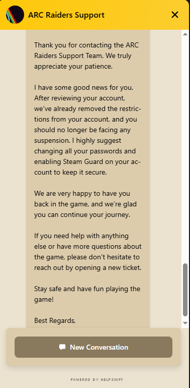 The unban notice that flipped the room.