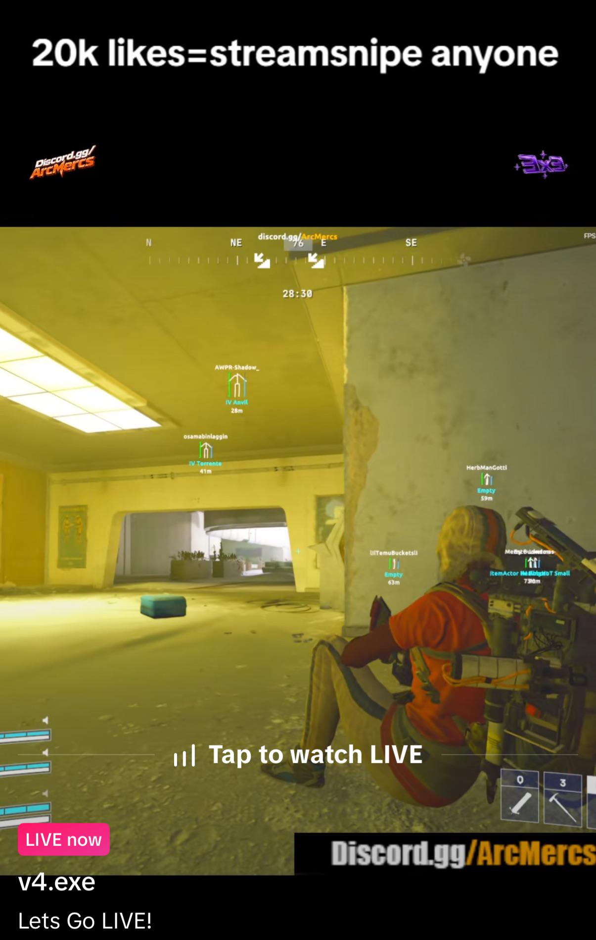 The TikTok stream u/ryanhobes found, live and bragging